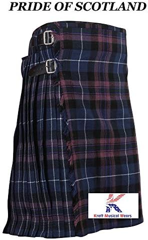 New Men's 5 Yard Traditional Tartan Kilts 13oz Highland Casual Kilt in 7 Different Tartans