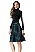 Tanming Women's Casual High Waisted Wool Check Print Plaid Tartan A-Line Skirt