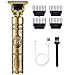 Hair Clippers for Men, Cordless Rechargeable Hair Trimmer Professional Hair Trimmer T Blade Trimmer Zero Gapped Trimmer, Electric Beard Trimmer Shaver Hair Cutting Kit for Men (Gold)