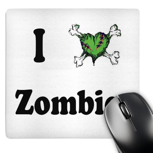 3dRose 8 x 8 x 0.25 Inches I Love Zombies Mouse Pad (mp_157432_1)