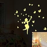 Fluorescent Fairy Wall Sticker, Oksale 7.9 x 11.8 Inch, Glow In The Dark Kids Bedroom PVC Wallpaper Home Decor Removable Applique Papers Mural