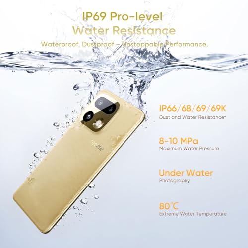 realme 16 Pro+ 5G Smartphone 8 + 256 GB, Gold Master, 6.8 Inch AMOLED 144 Hz, 80 W Ultra Fast Charging, 7000 mAh Battery, Triple Camera 200 MP, Snapdragon 7 Gen4, Front Camera 50 MP, IP69