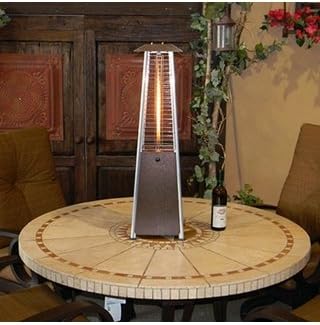 Patio Heater Portable Tabletop with Quartz Glass Fire Tube and Thermocoupler, Hammered Bronze Finish