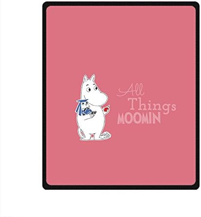 Custom Personalized Fleece Blanket 50" x 60" Diy Lovely Moomin Cartoon Design