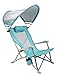 GCI OUTDOOR Sunshade Recliner Beach Chair | Collapsible Folding Canopy Shade Chair with Durable Armrests, Drink Holder & Portable Carry Bag, Perfect for Beach Trips & Picnics — Seafoam Green