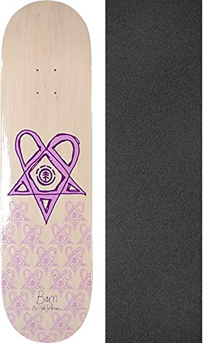 Element BAM Heartagram Skate Deck-8.5 Tyson WHT/PUR w/Mob Gr