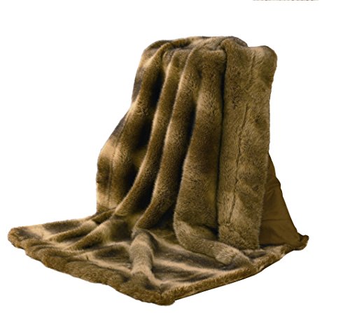 HiEnd Accents Faux Wolf Fur Throw