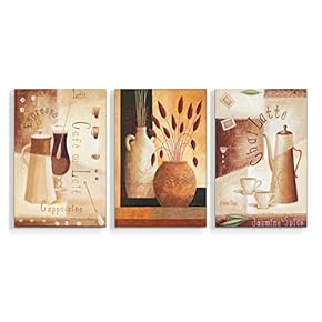 Canvas Wall Art Abstract Watercolor Vases Painting Artwork for Home Prints Framed - 16"x24" x 3 Panels