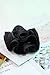Wenobby 2PCS Big Satin Silk Black Blue Hair Scrunchies for Women with Thick Hair,Flower-like Hair Ties