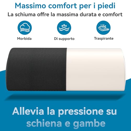 Foam Desk Footrest, Adjustable Memory Foam Footrest with Washable Cover, Comfortable Footrest, Ergonomic Desk Chair Office Chair (Black k)