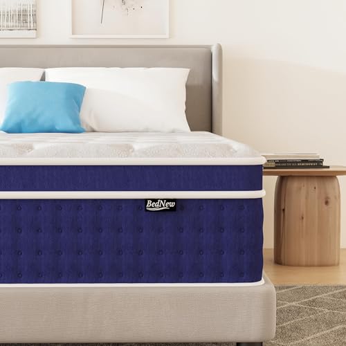 Bednew Matratze 30.5cm, Federkernmatratze H3, 7-Zonen Orthopädische Taschenfederkernmatratze mit Comfort Memory-Schaum Schicht (120x190x30.5)