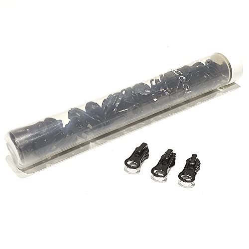 Sliders for Waterproof Zipper 60 Pieces/Tube, Metal Sliders for Sewing and Repair Zippers, Zipper Puller, Black Sliders 3#, (3#, 332)