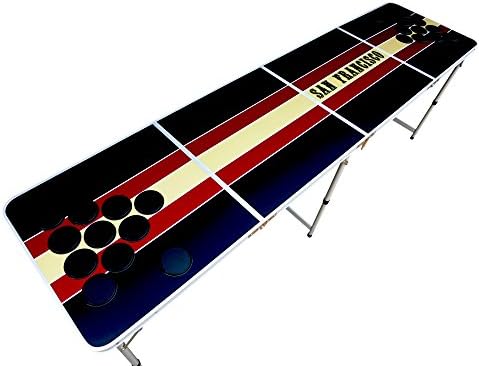 Red Gold Black San Francisco Pong Table with Predrilled Cup Holes