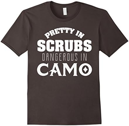Mens Nurse Shirt Pretty In Scrubs Dangerous In Camo Nurse Gifts 2XL Asphalt