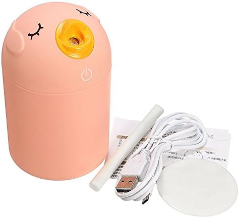 Mini Cartoon USB Bottle Cap Humidifier Home Car Air Diffuser Mist Maker Decor (Pink Bird)