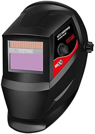DOIT Solar Power Auto Darkening Welding Helmet 9-13 for Tig Mig Arc Welder Mask Shield,Professional Hood with Wide Lens Adjustable Shade Classic Black Design