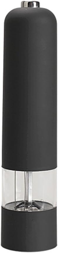 Whitelotous Battery Operated Salt Spice Pepper Herb Mills Grinder Muller Kitchen Tool with LED Light Black