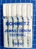 SCHMETZ Sewing Machine needles JEANS 130/705 H-J, NM 100/16, 5 pieces