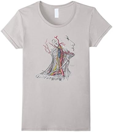 Womens Neck Gray Anatomy Medical Student Cardiology Gift T-Shirt XL Silver