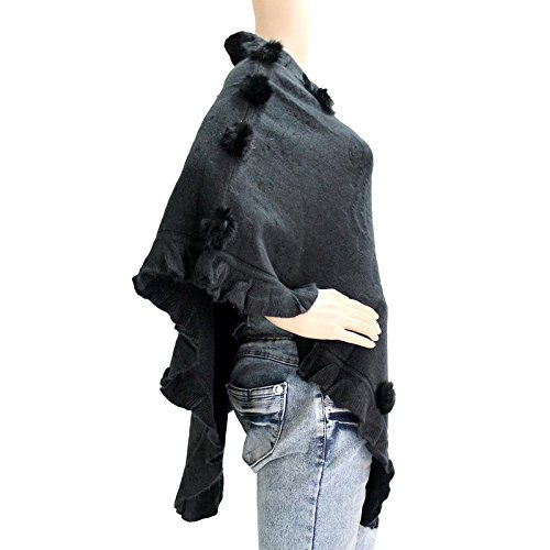 matelco women's wool knitted long poncho