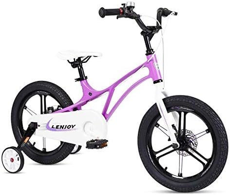 FOUJOY Kids Bike Magnesium Alloy Frame Children Bicycle 18 Inch with Training Wheels for 5-10 Years Old Children
