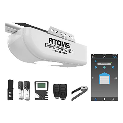 Skylink AT-1723BKW 3/4 HPF Garage Door Opener with Extremely Quiet DC Motor, Belt Drive, Built-in LED Light, Remote Controls, Premium LCD Wall Console, Wireless Keypad and WiFi Compatibility...