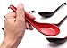 Large Japanese Soup Spoons Red and Black with Long Handle, Set of 8