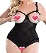 Deksias Women Open Cup Crotchless Lingerie PLUS SIZE (XXXXL, black)