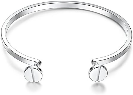 Fashion Personality Nail Shape Bangle for Women Platinum Plated Simple Style Cuff Bracelet