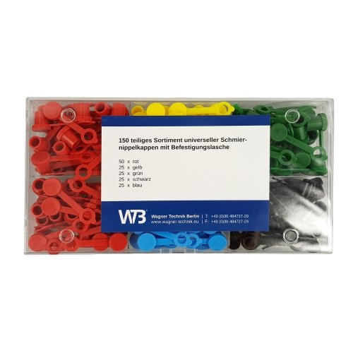 150 piece WTB® grease nipple cap assortment for all grease nipples, whether M6, M8, M10 etc.