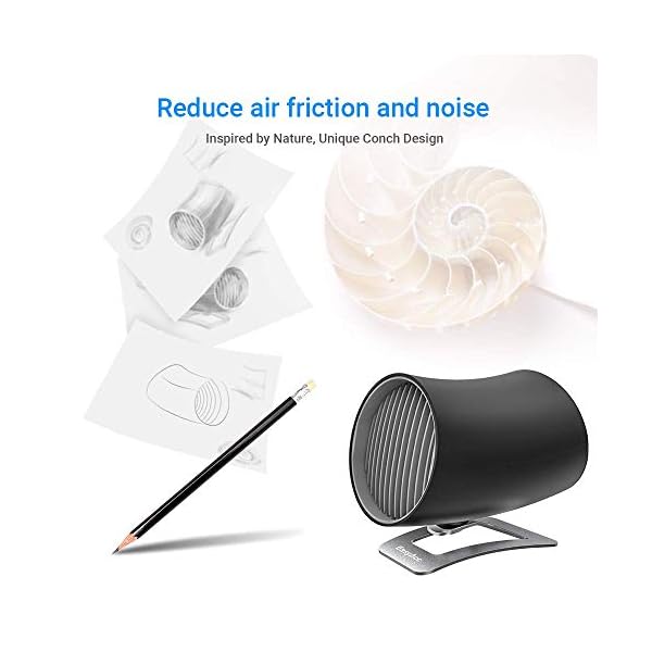 EasyAcc-Small-Personal-USB-Fan-Portable-Mini-Table-Desk-Fan-With-Double-blades-Touch-Control-Adjustable-Whisper-Cooling-Fan-Desktop-Personal-Fan-Two-Speed-for-Home-Office--Black EasyAcc [Update Touch Small Personal USB Fan - Portable Mini Table Desk Fan With Double-blades Touch Control Adjustable…