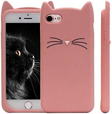 iPhone5/6/7Case, MC Fashion Cute 3D Pink MEOW Party Cat Kitty Whiskers Soft Silicone Case for Apple iPhone (pink iphone5)