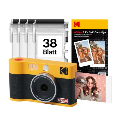 KODAK Mini Shot 2 ERA 5x7,6cm Sofortbildkamera, 38 Blatt, Gelb