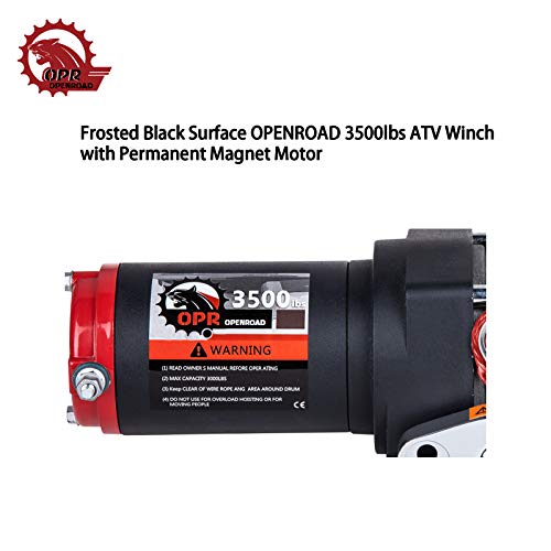 OPENROAD 3500Lbs 12 Volts Electric Winch, Winch for ATV/UTV/Boat, 3500Lbs /1587Kg Electric Winch Kit, with 12m/39ft Winch Synthetic Rope, Towing Off-Road Electric Winch Recovery kit (3500Lbs Black) - Image 3
