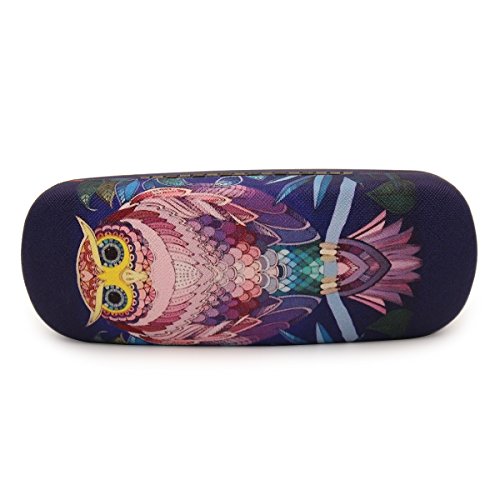 Buy Retro Owl Pattern Hard Glasses Clam Shell Style Case