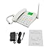 BW Wireless Quad Band GSM Desk Phone - 2.4 Inch LCD Screen, Rechargeable Battery, Caller ID, Redial, Hands Free Functions - White