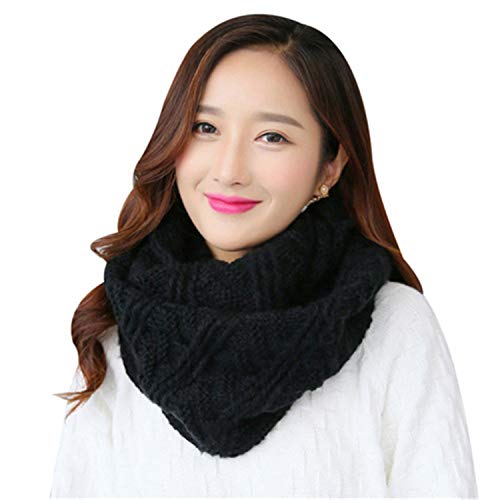 Wool Knitted Womens Ring Scarf Cashmere Collar Shawls And Wraps Ladies Cotton Scarves 7
