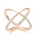 SOMEN TUNGSTEN 925 Sterling Silver Criss Cross Rings Rose Gold CZ Eternity Engagement Wedding Band Size 9