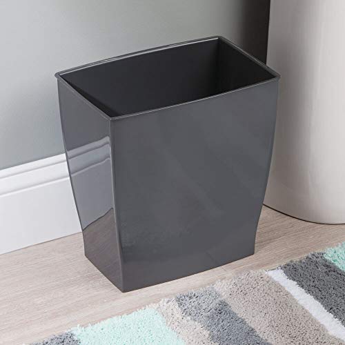 mDesign Rectangular Trash Can Wastebasket, Small Garbage Container Bin