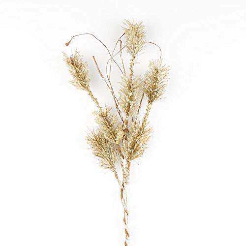 Snowy Metallic Platinum Pine Spray | for Indoor Decor