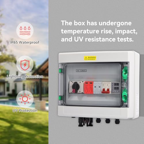 Surge Protection for Photovoltaic Systems - DC 1000V 32A Solar Junction Box, Dissecting Switch with Protection Against DC 1000V/AC 230V Distribution Box