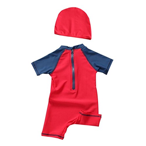 Boys Swimsuit With Cap, Kids Swimming Wear Surfing Water Sports Sun Protective