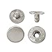 120 Sets 10mm Metal Snap Fasteners Press Stud Rounded Sewing Rivet Buttons Clothing Leather Craft DIY Poppers Silver