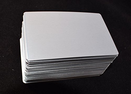 100pcs Sliver Sublimation Metal Business Cards Laser Engraved Metal Business Cards Sublimation Blanks 3.4x2.1in Thicknes (0.30mm) (Sliver) - Thumbnail 5