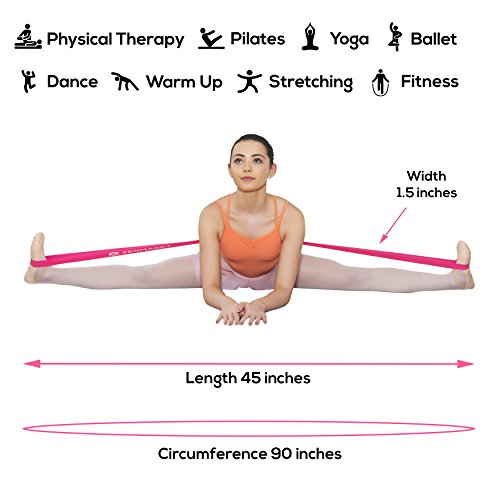 Stretch Bands for Dancers and Gymnasts - Exercise Bands for Dance, Ballet, Gymnastics, Cheerleading, Pilates Training Stretching Band Dance Stretch Bands for Flexibility Ballet Barre E-Book (Pink) - Thumbnail 3