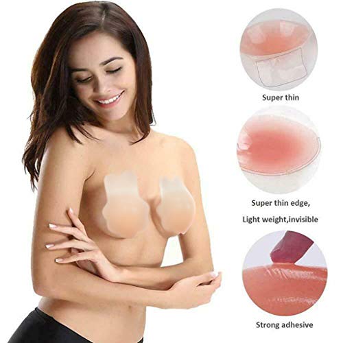 Rusilay Nipple Cover Sticker Magic Shape Tape Women Invisible Brassy Breast Bra,Waterproof Nipple Cover Reusable Breast Petal Nipple Pads,Invisible Chest Pad for Cleavage Wrinkle Prevention (B)