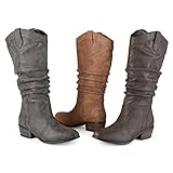 Brinley Co. Womens Faux Leather Slouch Riding Boots