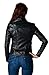 BodiLove Women's Faux Leather Biker Jacket with Stitching Detail