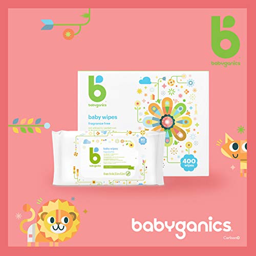 BABYGANICS BABY WIPES, FRAGRANCE FREE, 80 CT