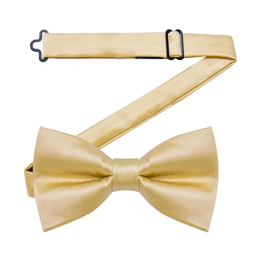 YourTies Champagne Bow Ties for Men PreTied Adjustable Bow Tie Solid Bowtie at Amazon